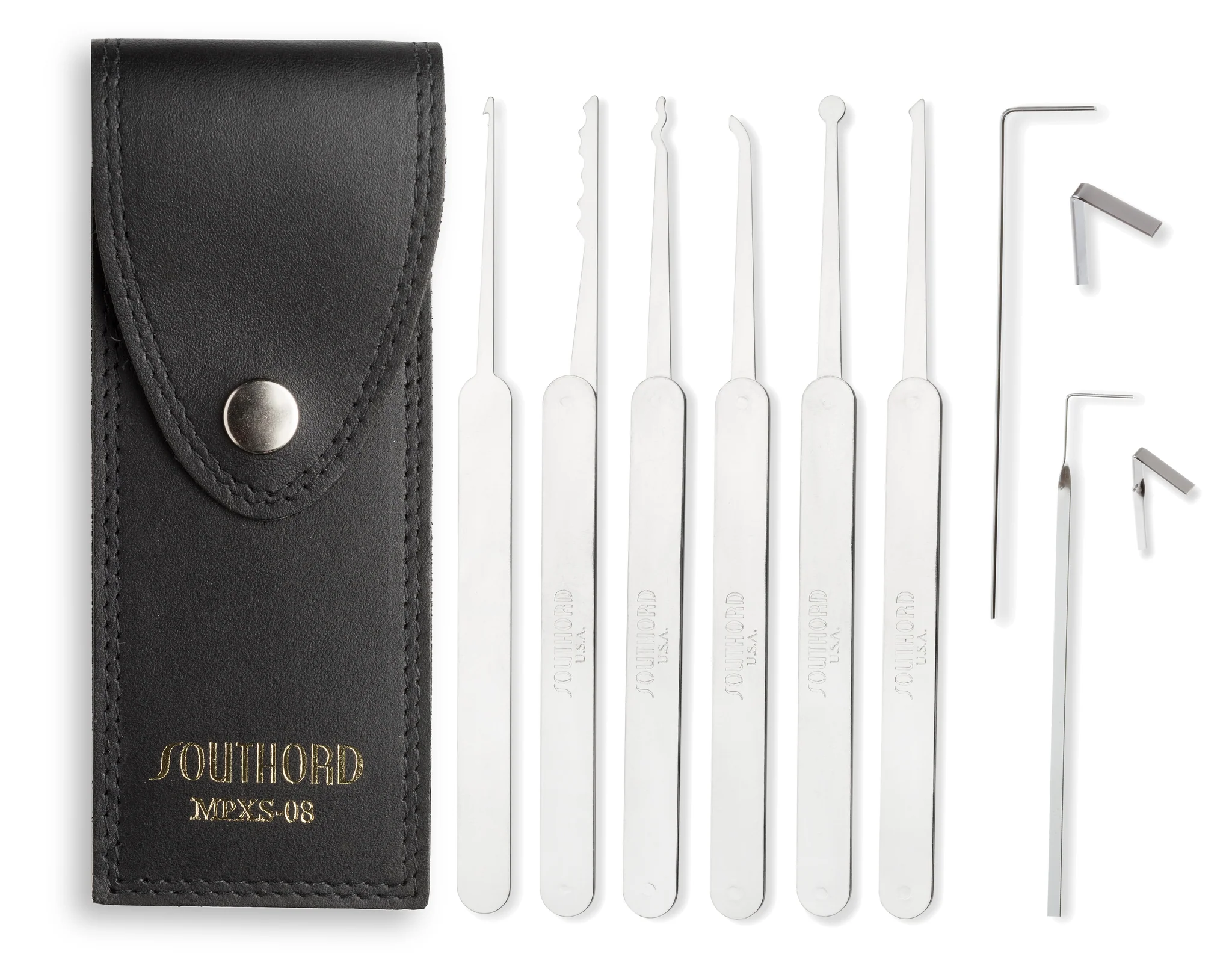 SouthOrd MPXS-08 - Eight Piece Lock Pick Set with Metal Handles